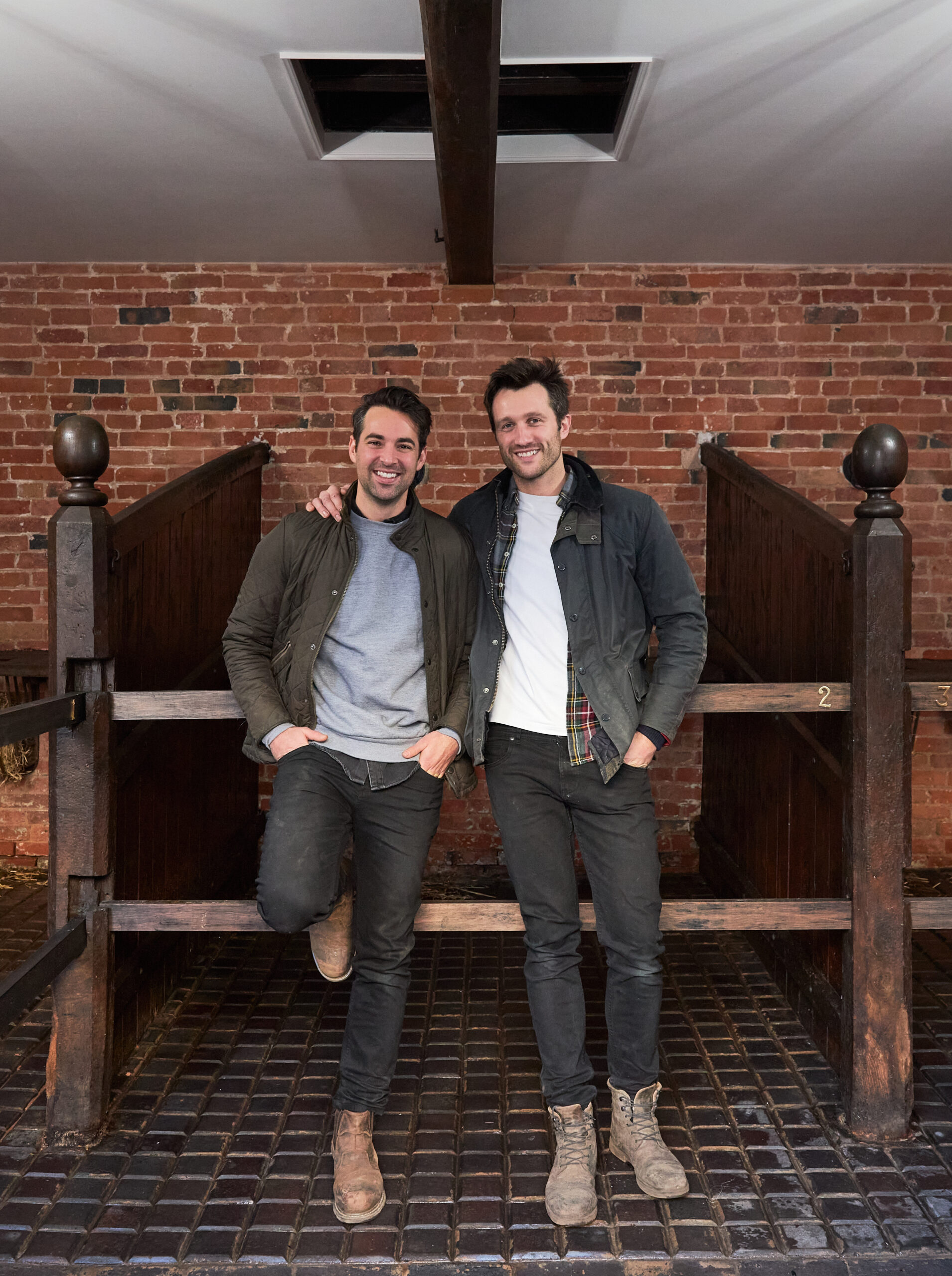 As seen on My Tiny Estate, homeowners Borja & Dean react to seeing their stables for the first time. Their stables redesign includes newly sand blasted brick walls and feature lighting.