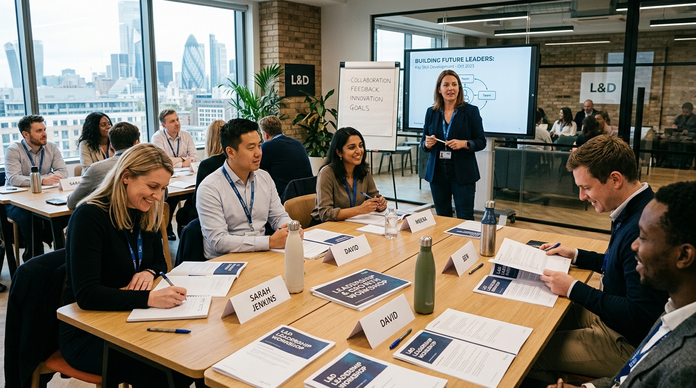 London corporate team training or learning and development workshop with engaged employees for internal communications photography guide
