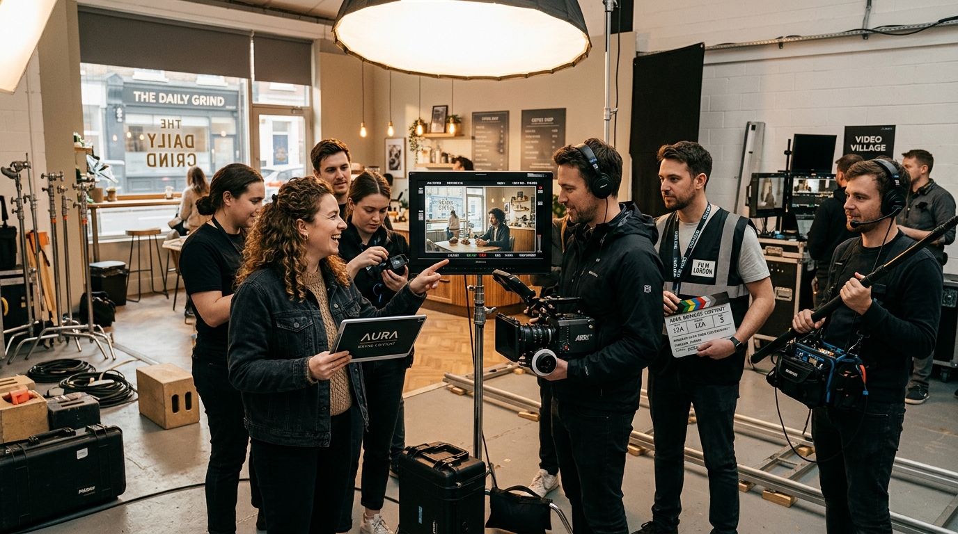 London branded content production behind the scenes with brand team and crew for behind the scenes photography benefits guide