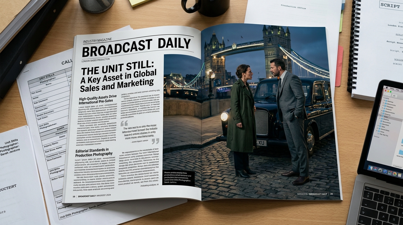London unit stills photography output shown in press pack and streaming platform context for unit photography film set guide