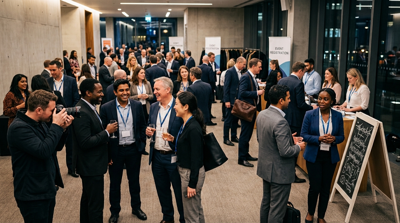  London corporate event with photographer and attendee information process illustrating privacy and data protection considerations for event photos
